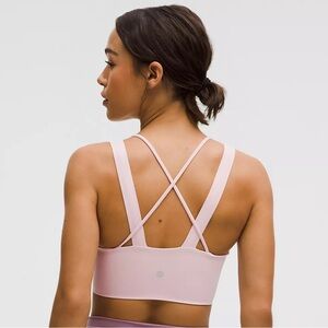 Lululemon “Like a Cloud” Longline Bra size 12 D/DD in color Dew Pink